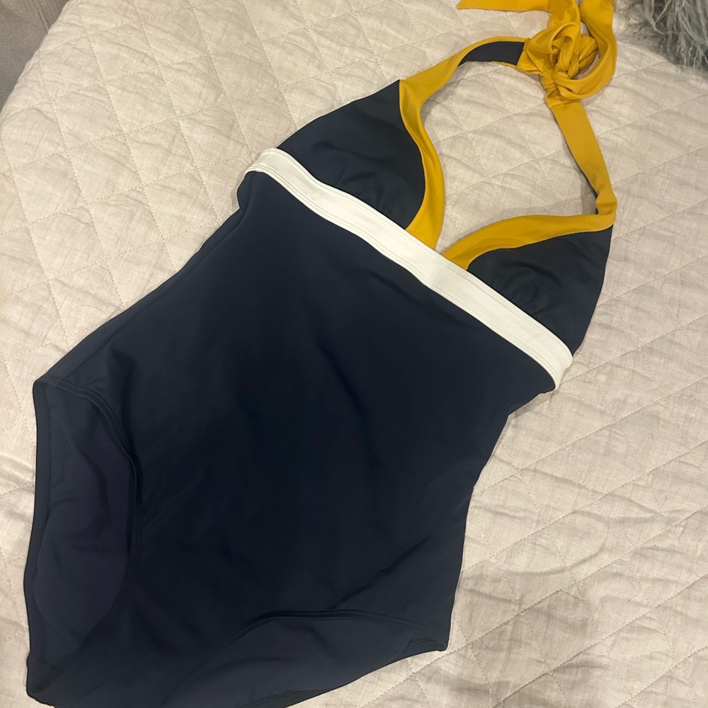 Boden Navy and Yellow Swimsuit